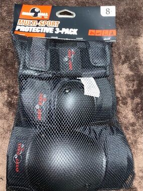 Multi-Sport Protective 3-Pack Kids Knee and Elbow Pads - Black